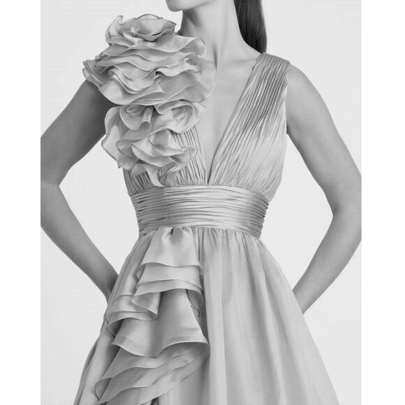 Mac Duggal 48856 Size 2 Mango Marigold Yellow Ballgown Long Gown Maxi Dress - Picture 2 of 5